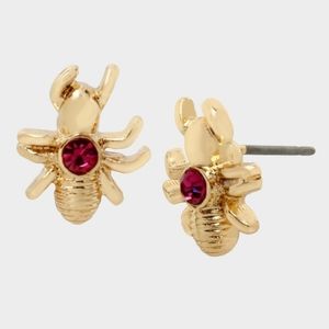 Betsey Johnson Forbidden Fruit Ant Stud Earrings NWT